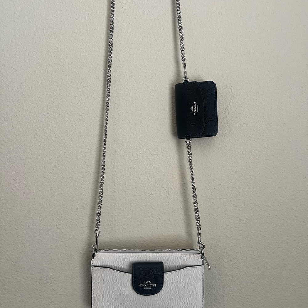 Coach Black and White Poppy Crossbody Bag